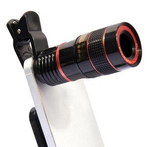 8X / 12X Optical Zoom Clip-on Telescope Camera Lens-bestdealz26